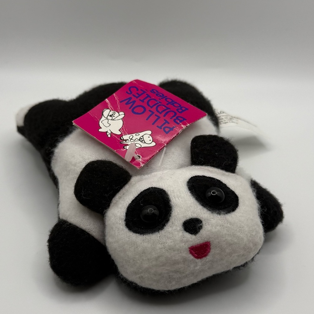 Crown Crafts Pillow Buddies Babies Panda Plush Stuffed Animal 6”